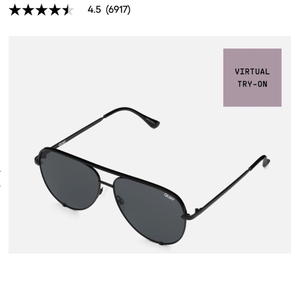 QUAY Best Selling High Key Black Aviator Style Sunglasses 😎